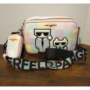 Karl Lagerfeld Paris Maybelle NWT Multicolor Crossbody W/Coin Pouch
